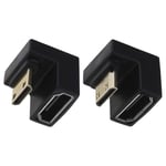 2Pcs Mini HDMI Male to HDMI Female Extension Adapter Up&Down Angle for Tablets
