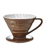Tiamo V60 Ceramic Pour Over Coffee Brewer - Brown