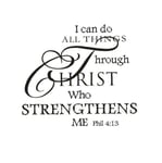 Casecover I Can Do All Thing Through Christ Who Strengthens Me Wall Decal Vinyl Quotes Bible Scripture Inspirational Words Wall Stickers Religious Home Decor 1pc