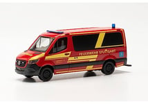 herpa- Mercedes-Benz Maquette Voiture Sprinter '18 Bus à Toit Plat Direction des incendies de Stuttgart, echelle 1/87, Model Allemand, pièce de Collection, Figurine Plastique Miniature, 097345