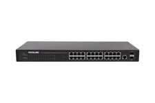 Intellinet 24-Port Network Switch, 24-Port (RJ45), Rackmount, Gigabit, 4 SFP, Ethernet Web-Smart, 10/100/1000 Mbit - switch - 24 porte - Administreret - monterbar på stativ