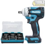 Makita DTW300 18V Brushless Impact Wrench with B-69733 7 Pcs 1/2in Socket Set