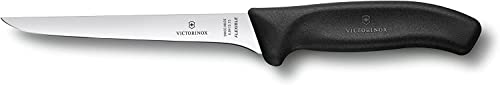 Victorinox Fibrox Boning Knife Curved Edge Narrow, Stainless Steel, Black, 15 x 5 x 5 cm