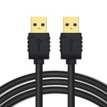 DTECH USB 3.0 Type A Male to Male Data Transfer Extension Cable Cord for Computer PC Hard Disk Video Capture(2m /6 ft, Black)