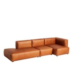 HAY - Mags Soft 3 Seater Combination 3 Right - Light Grey Stitching - Cat.6 - Sense Cognac - Soffor