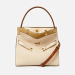 Tory Burch Lee Radziwill Leather and Suede Small Double Bag