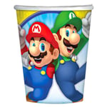 Official Super Mario 250ml Kids Paper Party Cups Tableware Pack of 8 Brand New 