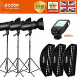 3*Godox SK400II 400W 2.4G Studio Flash+softbox+2m light stand+Xpro-C/NS/F/O Kit