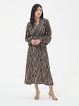Barbour Holkham Long Sleeve Zebra Midi Dress - Brown, Brown, Size 8, Women