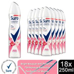 Sure Women Antiperspirant Deodorant Bright Bouquet 72H Protection 250ml, 18Pack