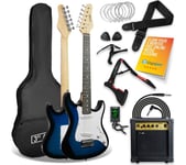3RD AVENUE XF203CBBPK 3/4 Size Electric Guitar Bundle - Blueburst, Blue