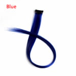 Hair Extension Single Clip Hairpieces Synthetic Blue