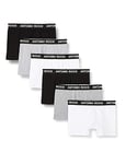 ANTONIO ROSSI (3/6 Pack) Men's Fitted Boxer Hipsters - Mens Boxers Shorts Multipack with Elastic Waistband - Cotton Rich, Comfortable Mens Underwear, Black, Grey, White (6 Pack), S