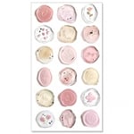 Galleri Papper Stickers Sigill - Rosa 18 st Runda Klistermärken Ca 2 cm