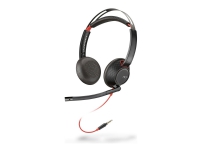 Poly Blackwire 5220 - Headset - på örat - kabelansluten - 3,5 mm kontakt - svart - Certifierad för Skype for Buisness, Optimerad för UC, Avaya-certifierad, Cisco Jabber-certifierad
