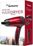 Travel Hairdryer Hair Dryer Folding Handle - Compact Small Dual Voltage - Red