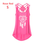 Casual Tops Sling Tank Spaghetti Straps Rose Red S