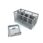 Dishwasher Cutlery Basket Cage Tray Removable Handle Lid Rack Universal Grey
