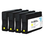 4 Yellow Ink Cartridges to replace HP 953Y (HP953XL) non-OEM / Compatible