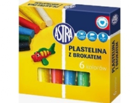 Plasticine with glitter 6 colors ASTRA