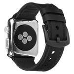 Apple Watch Series 5 40mm genuine leather silicone watch band - Black