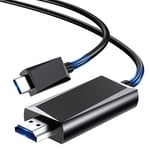 BHHB Câble USB C vers HDMI [4K@60Hz] Compatible Thunderbolt 3/4 Type C vers HDMI Câble pour iPhone 15 Pro/Pro Max, MacBook iPad Pro/Air, iMac, Surface Book, Samsung, Pixelbook, XPS, HP etc -2M