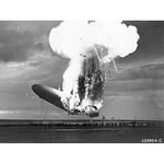 Cofod Zeppelin Airship Hindenburg Burning Photo Premium Wall Art Canvas Print 18X24 Inch
