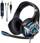 SADES SA822 Gaming Headset for PS4 Xbox One PC,Soft Earmuffs Over-Ear Bass Surround Headphones with Noise Cancelling Microphone