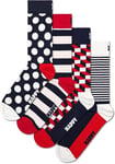 Happy Socks, 4-Pack Gift Box Crew Socks, Mixed Patterns Socks for Men and Women