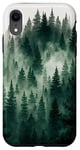 iPhone XR Green Forest Fog Pine Trees Nature Art Case