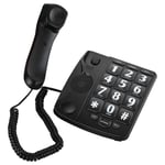 Big Button Landline Phone, Elikliv Desktop Landline Phones for Elder with Larger Keys,Bulit in Speaker IC Adjustable Volume Speed Dial for Home Office Hotel Landline Phones,Black