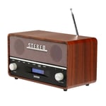 Radio portable Denver DAB-3, 10W RMS - DAB+, FM, minuterie et alarme, Bluetooth, Fonctionne sur 230V ou piles