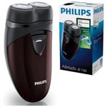 Philips Men's Electric Travel Shaver Twin Rotary Heads Cordless Battery PQ206/18