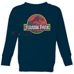 Jurassic Park Logo Vintage Kids' Sweatshirt - Navy - 5-6 Years