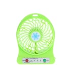 Portable LED Light Mini Fan Air Cooler Mini Desk USB Fan Third Wind USB Fan 14 * 10.6 * 4.2cm-Green