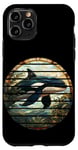 Coque pour iPhone 11 Pro Cercle rétro en verre teinté anime orque baleine orque, gardiens de zoo