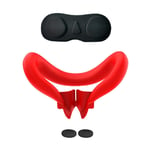 Meta Quest 3 VR Headset ansiktsmask linsskydd 2 rocker cap Röd