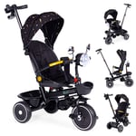 Trehjuling barnvagn med vridbar sits, körhandtag, svart, ECOTOYS
