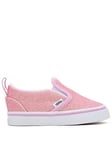 Vans Infant Girls Slip-On Velcro Trainers - Pink, Pink, Size 7 Younger