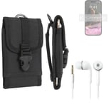 Holster for Apple iPhone 14 Pro + EARPHONES belt bag pouch sleeve case Outdoor P