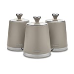 Tower Cavaletto Set of 3 Canisters, Carbon Steel, Latte T826131MSH