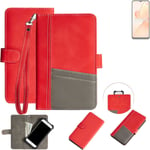 Waleltcase for Realme C31 red + gray protective cover case bookstyle Hülle