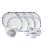 Pacific 16pce Dinnerware Set Blue Lines