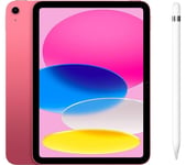 Apple 10.9” iPad Cellular (2022, 64 GB, Pink) & Pencil (1st Generation) Bundle