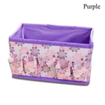 Folding Storage Box Cosmetic Container Makeup Bag Purple