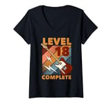 Womens 18th Birthday Level 18 Complete complete E-Guitar Music V-Neck T-Shirt
