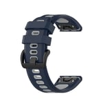 Garmin Fenix 2 Sapphire / Descent MK1 - Silikon klockarmband 26 mm Blå/grå