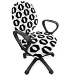 Black and White Office Chair Slipcover Monotone Hexagons