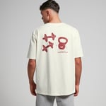 MP Men's Tempo Graphic Oversized T-Shirt - Off White / Red Print - S