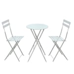 Obi Cafebord med to stoler hvit 